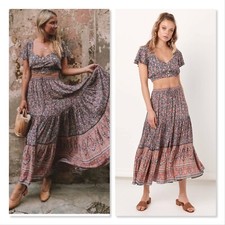 SPELL & THE GYPSY Womens Size S or 8 Navy Jasmine Maxi Skirt NEW + TAGS