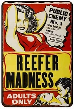 Very Weird Reefer Madness Movie Poster All Metal Tin Sign  8 x 12