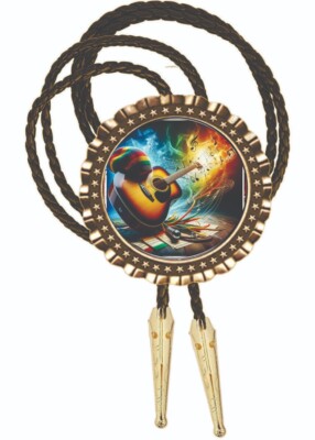 Reggae Music & Guitar Art Bolo Tie Men's Accessory Neckties Gifts