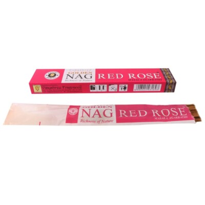 Golden Nag Räucherstäbchen Red Rose Duft für Meditation&Yoga 12x15g
