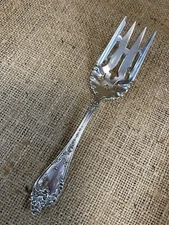 1904 Antique Altair by Mechanics - Large Cold Meat Serving Fork, 7 1/2” Sterling