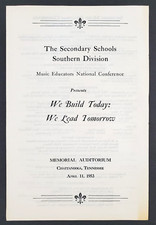 1953 Chattanooga TN Music Educators Southern Secondary Schools Vtg Program