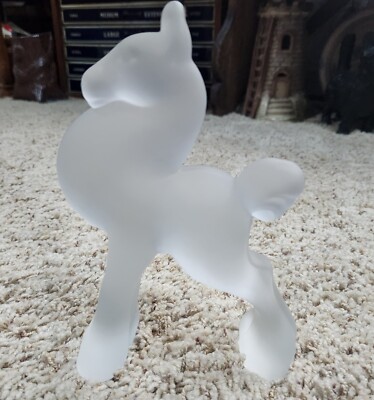 Heisey by Imperial Glass Crystal Frosted Filly #1 Head Forward Figurine