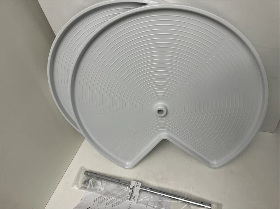 Rev-A-Shelf LD-2472-32-11-1 Lazy Daisy Plastic 2-Shelf 32" Kidney - White - Image 3 of 4