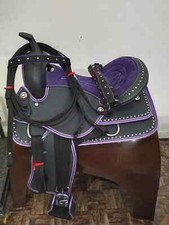 Purple Synthetic Western Horse Tack Saddle Size 15".
