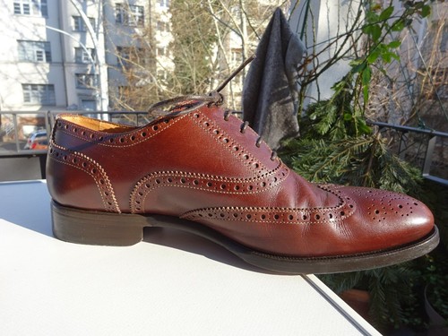 SCAROSSO He Goodyear Schuhe Business Budapester Leder Braun Italy Gr.42,5 f.Neuw - Bild 4 von 17