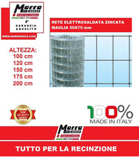 25 mt ROTOLO RETE ELETTROSALDATA ZINCATA PER RECINZIONE MAGLIA 50X75  5X7,5 1.7