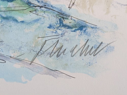 Urbain Huchet Signed Large Limited Edition Lithograph VOILIERS a SAINT TROPEZ - Picture 5 of 16