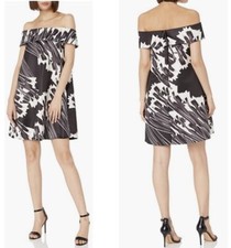 HALSTON Heritage Evening Collection Crocus Floral Off Shoulder Mini Dress 0 NWT