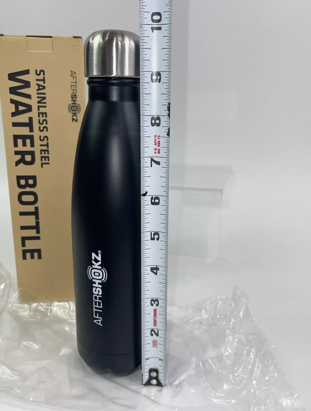 AfterShokz Water Bottle 16 oz Vacuum Insulated Stainless Steel New 10&rdquo; tall box