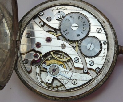 Antique Working Pocket Watch Ancre De Precision 15 Rubis Silver