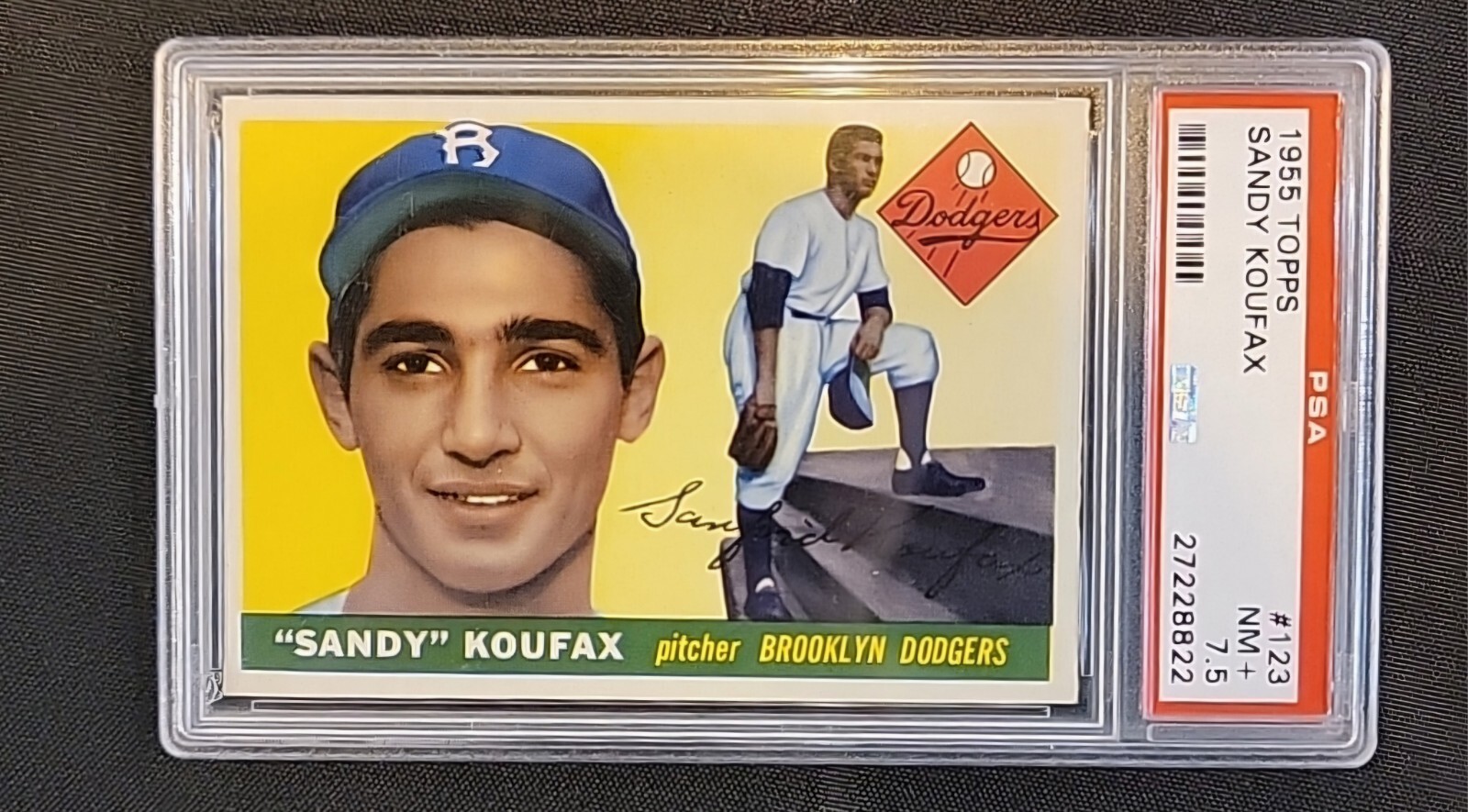 1955 Topps Sandy Koufax PSA 7.5 Rookie RC #123 HOF Centered & High-End Blue Chip
