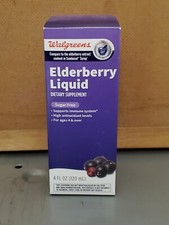  BB 08/26 Walgreens Elderberry Liquid Sugar-free Immunity Antioxidants 4 Oz.