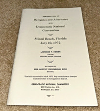 1972 DEMOCRATIC NATIONAL CONVENTION Delegates and Alternates Book 98 pages