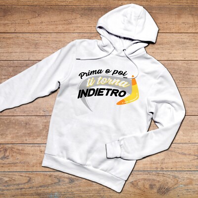 Sudadera Capucha Moda Unisex Karma Espalda Doom Broma Boomerang