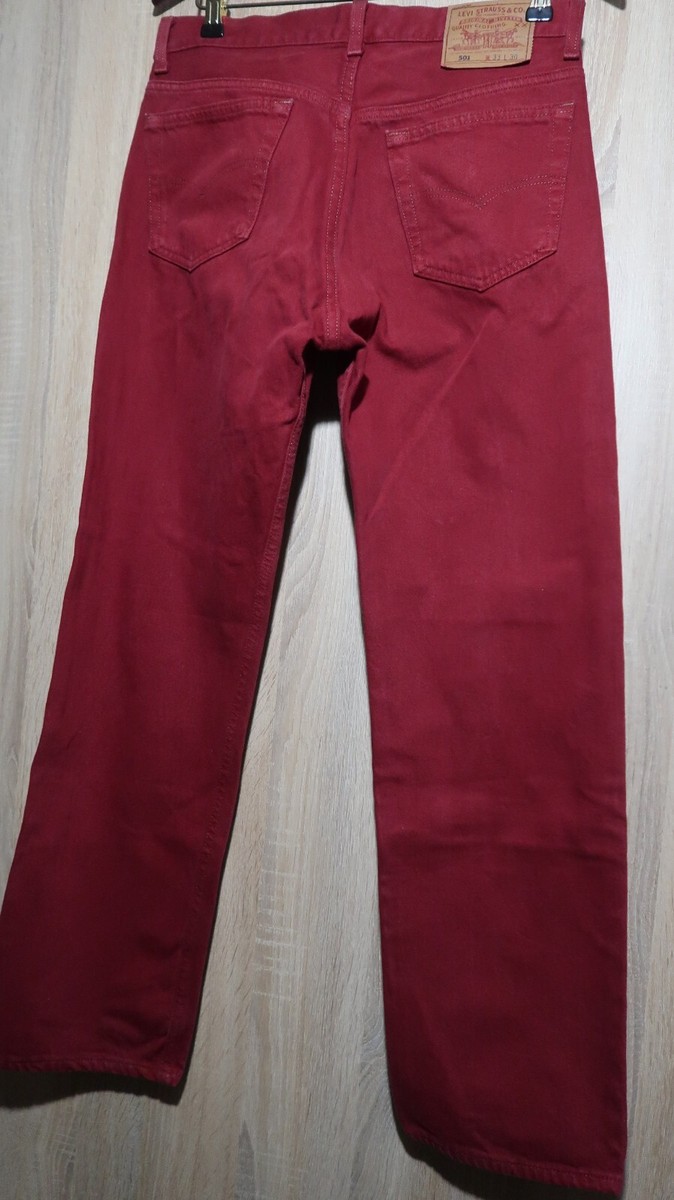 Vintage Levis Jeans Red Denim 501 Made in USA size 33 | eBay