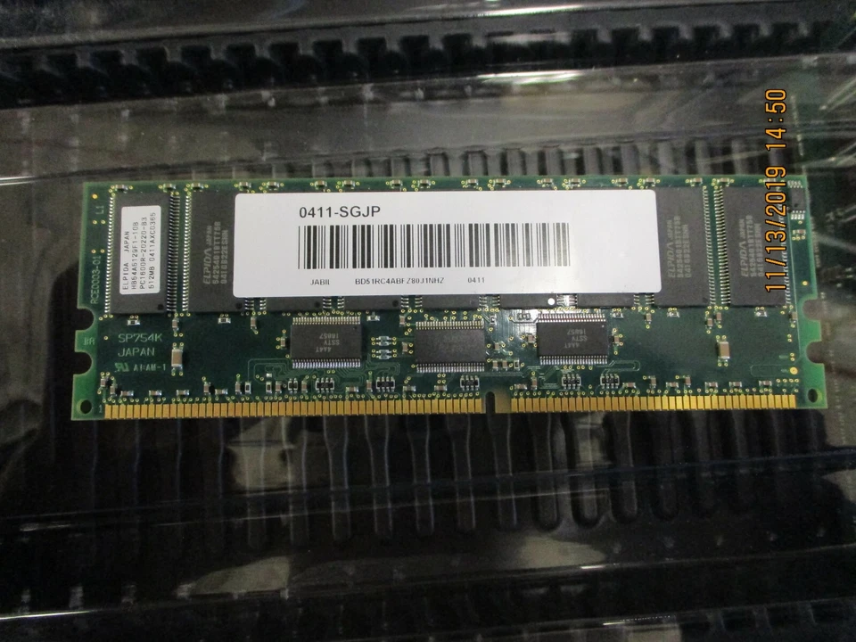 ELPIDA - HB54A5129F1-10B - PC1600r DDR 512MB ECC Reg Memory - Image 2 of 4