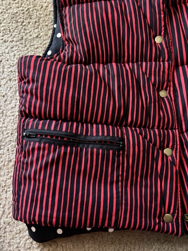 Clare V Tuckernuck Emile Puffer Vest Striped Polka Dot Size M/L - Picture 7 of 10