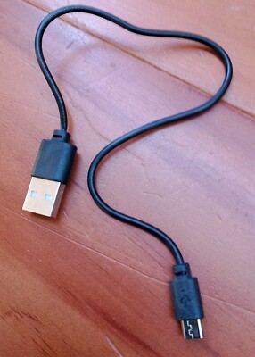 11'' Length 2A Short Micro USB Data Charger Cable for cell phone power bank black