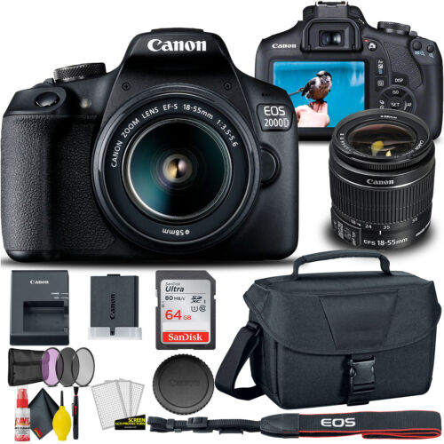 Canon EOS 2000D / Rebel T7 DSLR Camera with 18-55mm Lens  + Creative Kit - Afbeelding 1 van 9