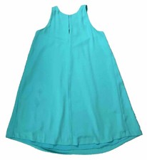 Loft Outlet Women's Green Sleeveless Swing Dress Sz Petite Small Keyhole