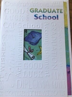 GRADUATE SCHOOL GRADUATION CARD DESIGNER GREETINGS CONGRATULATIONS NEW |  eBay