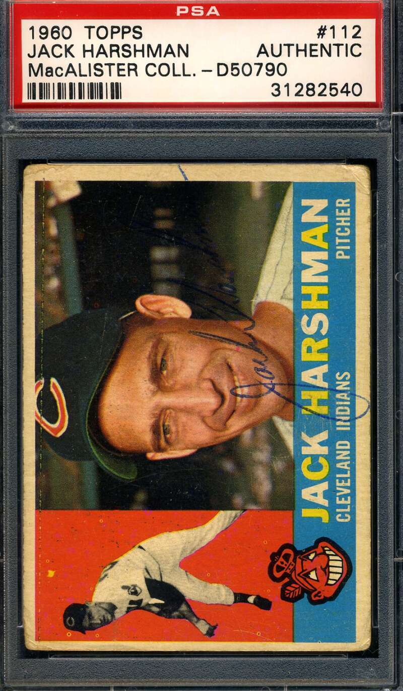Jack Harshman PSA DNA Coa Autograph 1960 Topps Hand Signed
