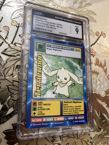 CGC 9 Digimon Digi Battle Terriermon Mo-01 Movie Promo Vintage Bandai 2000