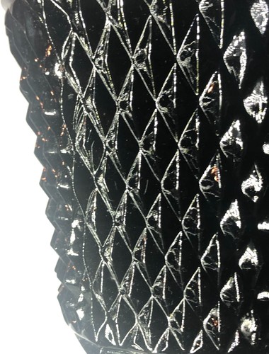 "Vaso di caramelle vintage nero tiara indiana vetro punta diamante farmacia urna 16" - Foto 8 di 11