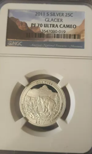 2011-S 25c Silver Glacier NP Quarter NGC PF70 Ultra Cameo