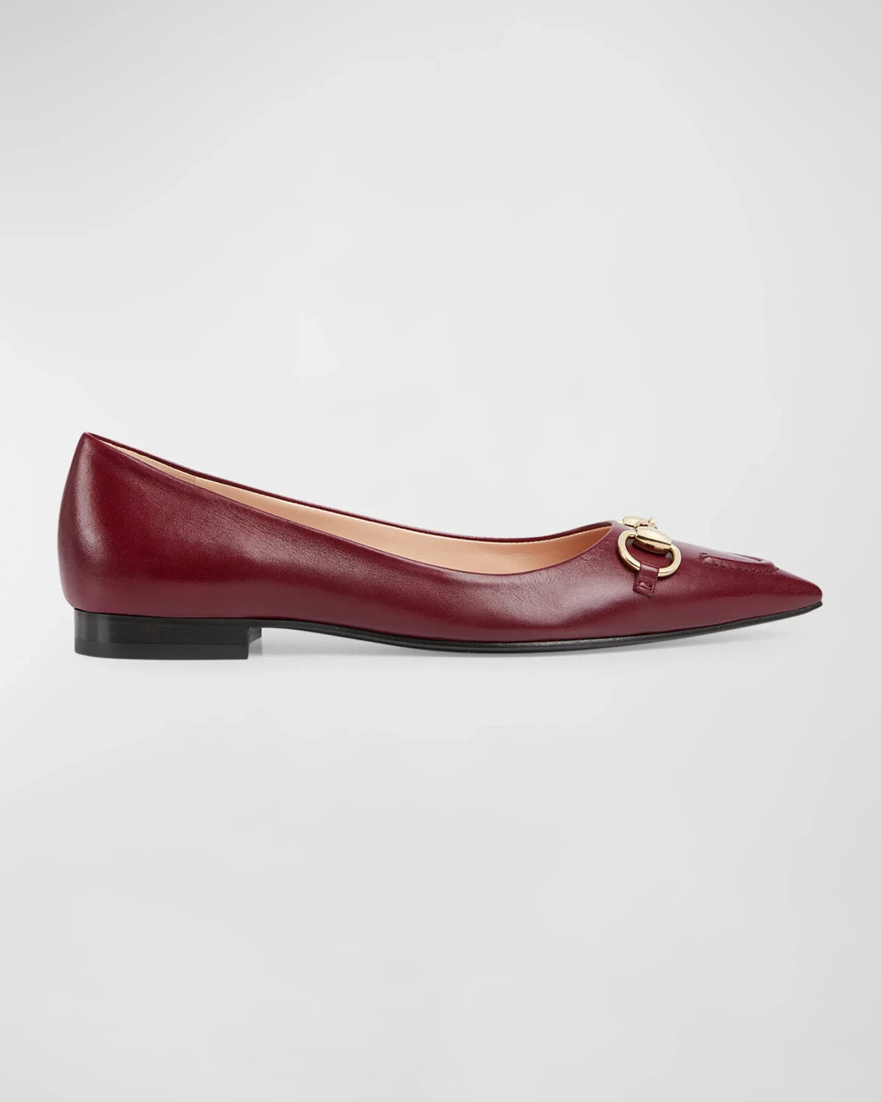 NIB NEW Gucci women Erin Horsebit Wine red ballerina flat 787776 36.5 $990 thumbnail 4