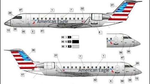 BPK 14402 Regional plane BPK 14402 Bombardier CRJ 200 plastic model 1/144 scale - Picture 3 of 12