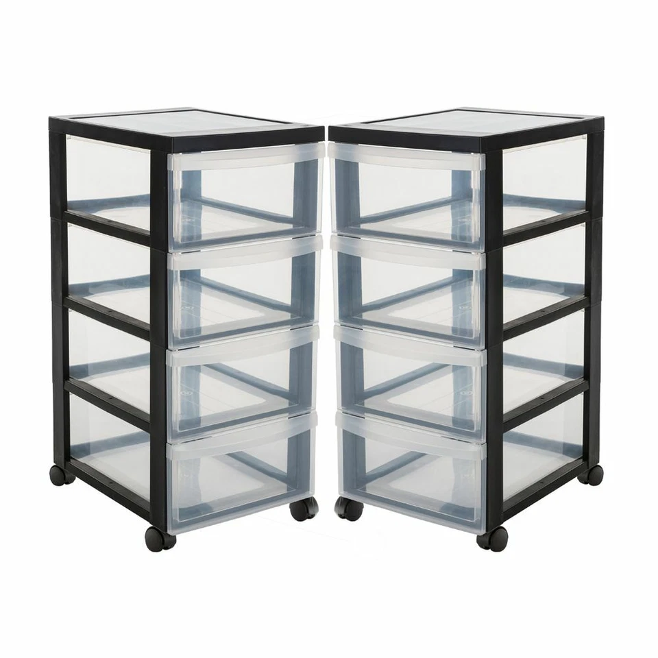 2 x Rollwagen Bürowagen Rollcontainer Badwagen Schubladenwagen Kunststoff