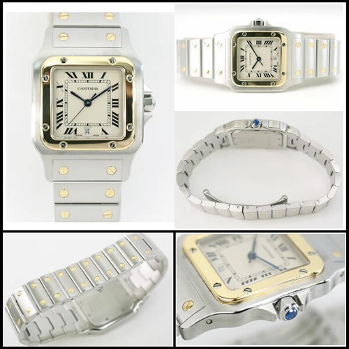 AUTH CARTIER WATCH SANTOS GALBEE LM 