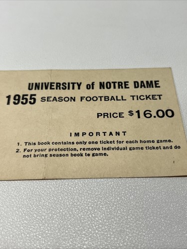 Vintage 1955 Notre Dame Football Season Ticket Book Cover - Picture 2 of 4