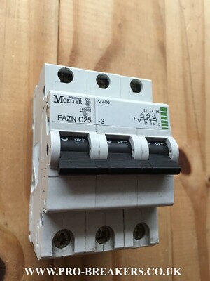 MOELLER KLOCKNER 25A FAZNC25-3 3 POLIG MCB TYP C C25 FAZN 400V