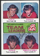 Tom Lysiak #313 signed autograph 1975-76 Topps Hockey Trading Card