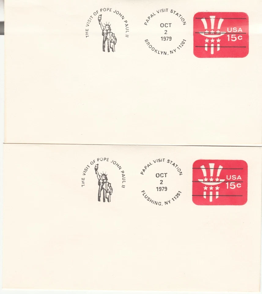 US 1979. Cover. Visit of Pope John Paul II New York Bronx Brooklyn Flushing. MNH - Image 2 of 3