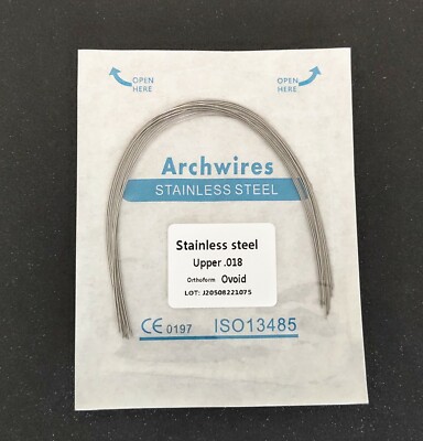  Dental Orthodontics Arch Wire Stainless Steel Round Wire Ovoid Form 10Pcs/Pack