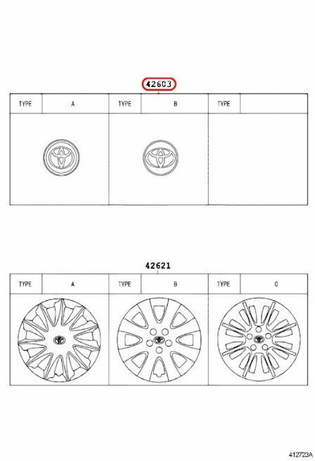 Tapa central de rueda genuina Toyota 57 mm 42603-52110 (x4) OEM Foto 3 de 4