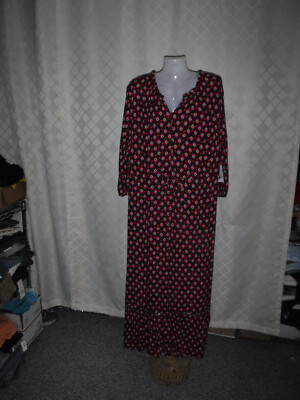 plus size 3 4 sleeve maxi dress Maison Tara Plus Size 3/4 Sleeve V-Neck Floral Print Chiffon Maxi Dress