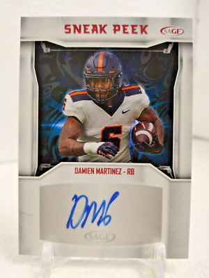 DAMIEN MARTINEZ AUTO Sneak Peak 2024 Sage Football ROOKIE RC SPA