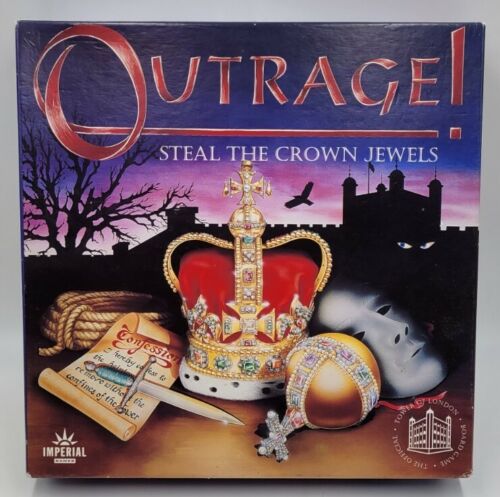 OUTRAGE! Steal The Crown Jewels Board Game By Imperial Games 1992 Complete Read