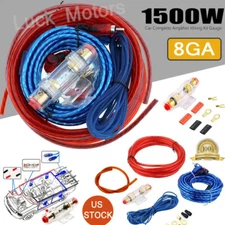 Car Audio Cable Kit 1500W Amp Amplifier Install RCA Subwoofer Sub Wiring 8Gauge