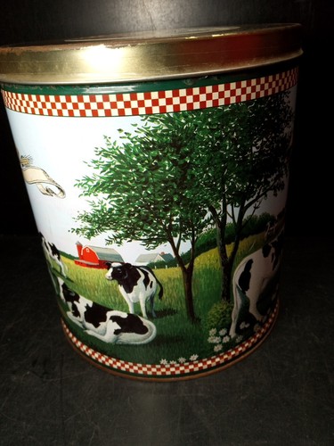 Vintage Houston Foods Co. Metal Can Popcorn Tin Barn Farm Cow "The Dairy Best" - Picture 10 of 24