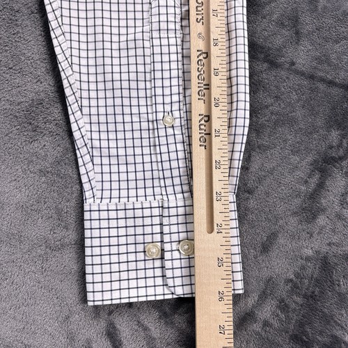 Peter Millar Sommer bequem Knopfleiste Hemd Herren Large schwarz weiß kariert CMAA - Bild 7 von 8