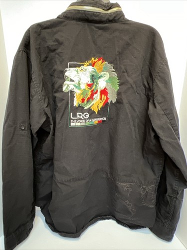 LRG Lifted Research Group Mens Jacket Shirt 2XL Embroidered Lion Shacket Hoodie - Picture 7 of 10
