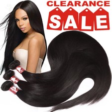 4BUNDLES 400G Brazilian Peruvian Virgin Human Hair Weave Weft Extensions US Soft