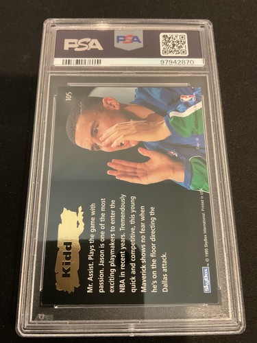 JASON KIDD~1994 Emotion PSA 8 Near mint MINT - Picture 2 of 3