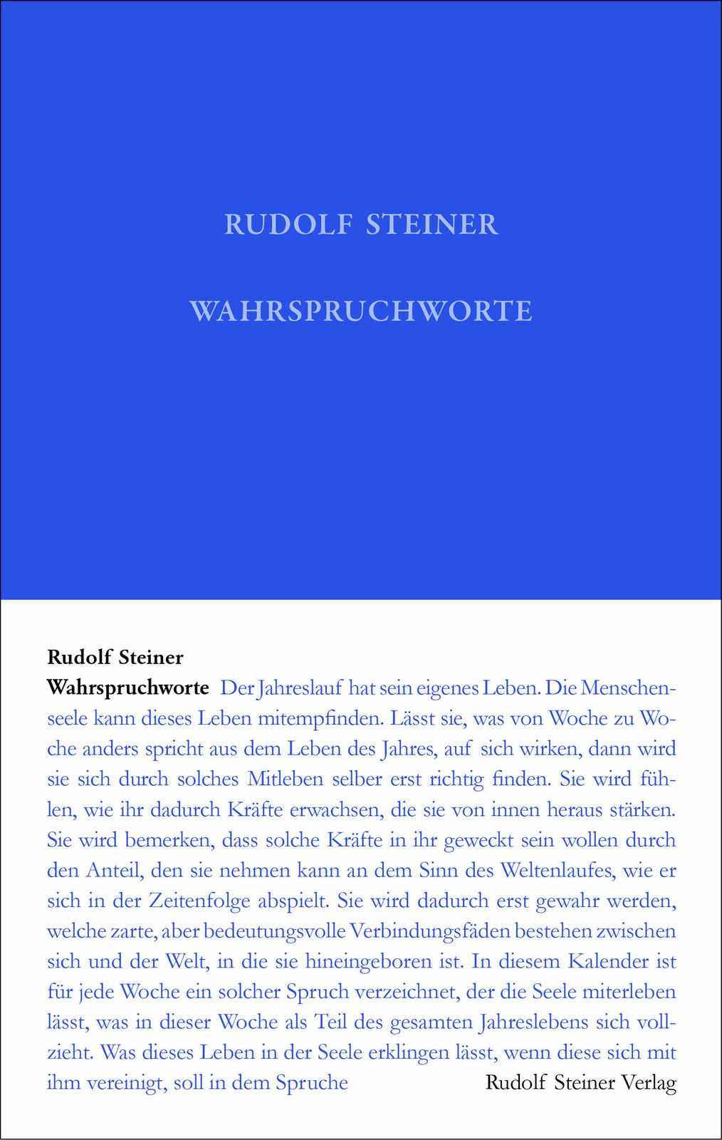 Thumbnail - Rudolf Steiner; Rudolf Steiner Nachlassverwaltung / Wahrspruchworte